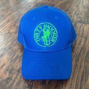 Dirty hooker Otto label blue and green fishing mesh trucker hat